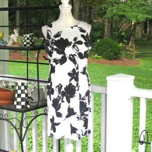 Elliott Lauren sleeveless slimming luxury floral dress 6 cotton stretch